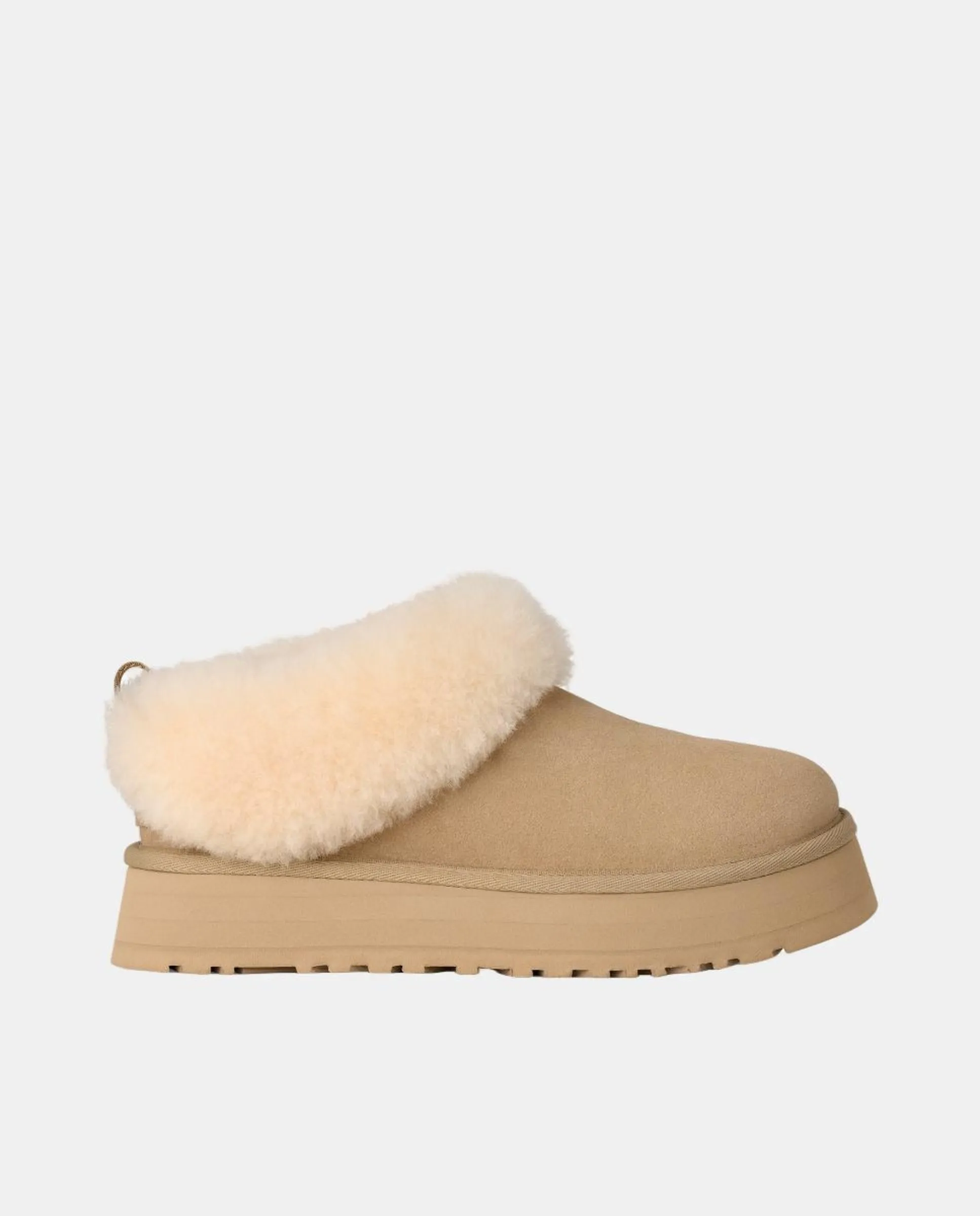 Ботинки UGG Tazzelle из кожи и меха, бежевый