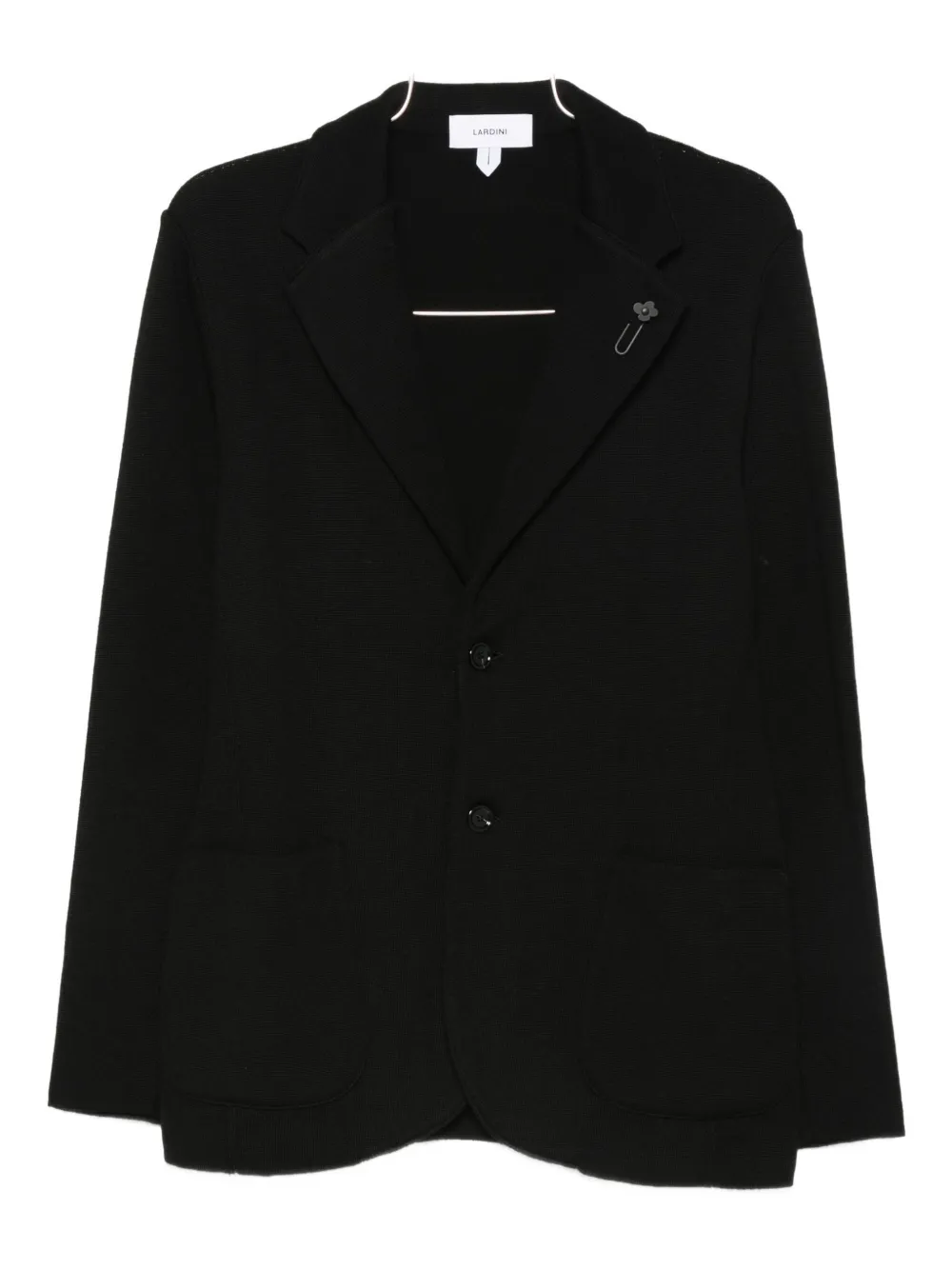 

Шерстяной блейзер с накладными карманами Lardini, черный