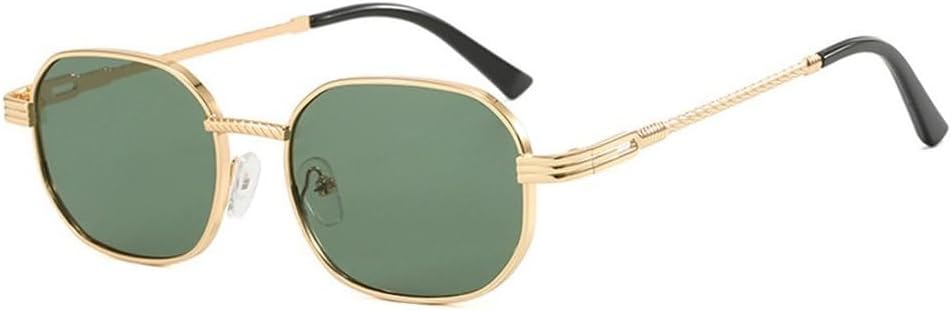 

Ретро-солнцезащитные очки в маленькой квадратной металлической оправе для женщин, модные градиентные линзы, защита от УФ-излучения UV400, панк-очки темно-зеленого цвета SKFGNX, Golden Dark Green