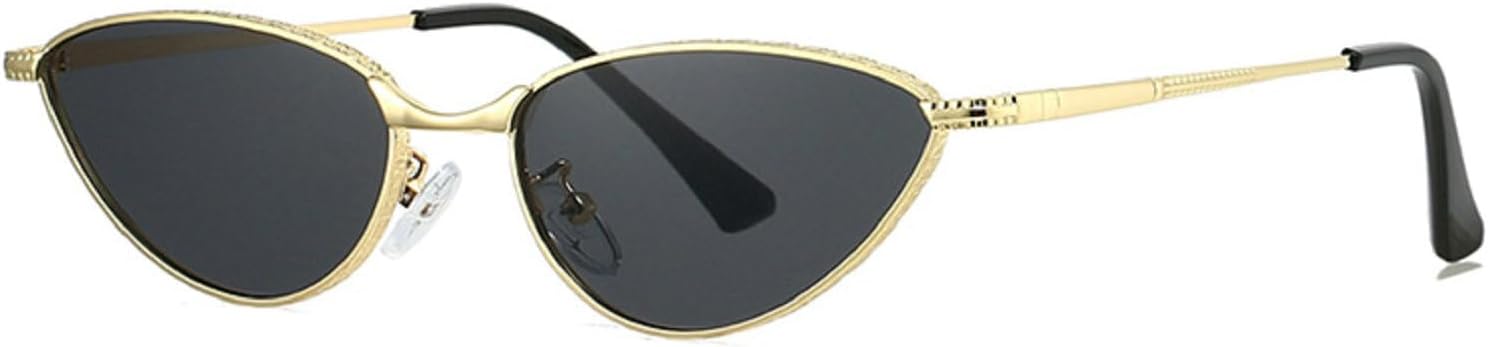 

Винтажные солнцезащитные очки в стиле панк для женщин, модель 2026, роскошные модные очки «кошачий глаз», сексуальные очки для путешествий на открытом воздухе mincl, Gold Black