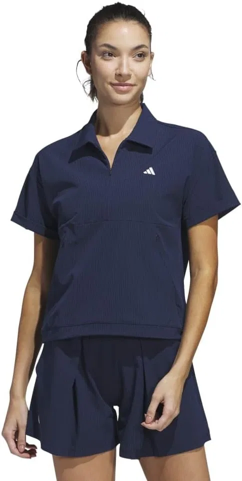 Блуза, женская, из коллекции adidas, водонепроницаемая Beyond The Course, цвет Wonder Tarp — фото 2