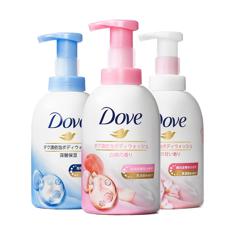 Dove Гель для душа Bubbles Deep+White Peach+Cherry Blossom очищающий увлажняющий питательный 400мл*2/400мл*3 — фото 2