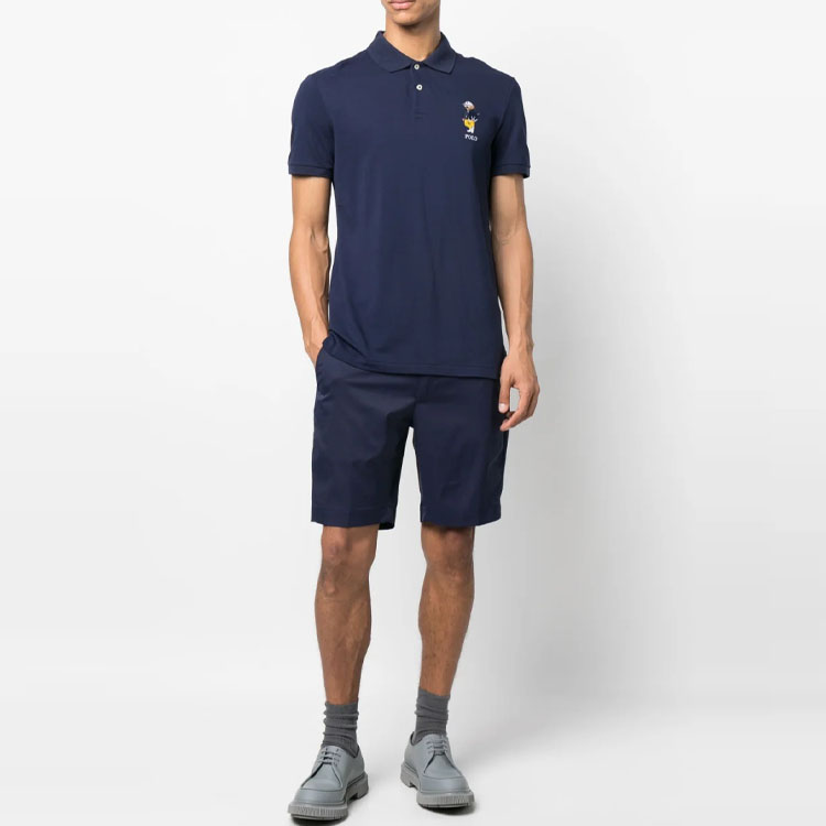SS23 Футболка поло мужская темно-синяя Polo Ralph Lauren — фото 3