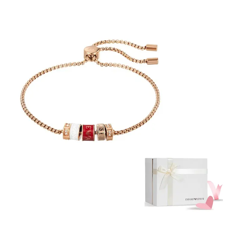 

Браслеты из нержавеющей стали со стразами, женские Emporio Armani, розовое золото
