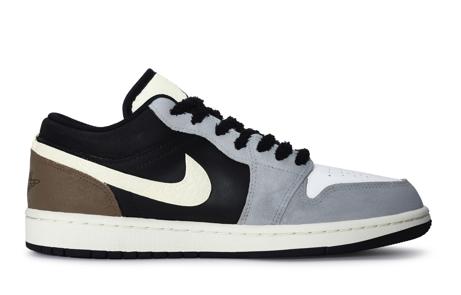 Jordan Air Jordan 1 винтажные баскетбольные кроссовки женские, Black, gray, brown, white — фото 3