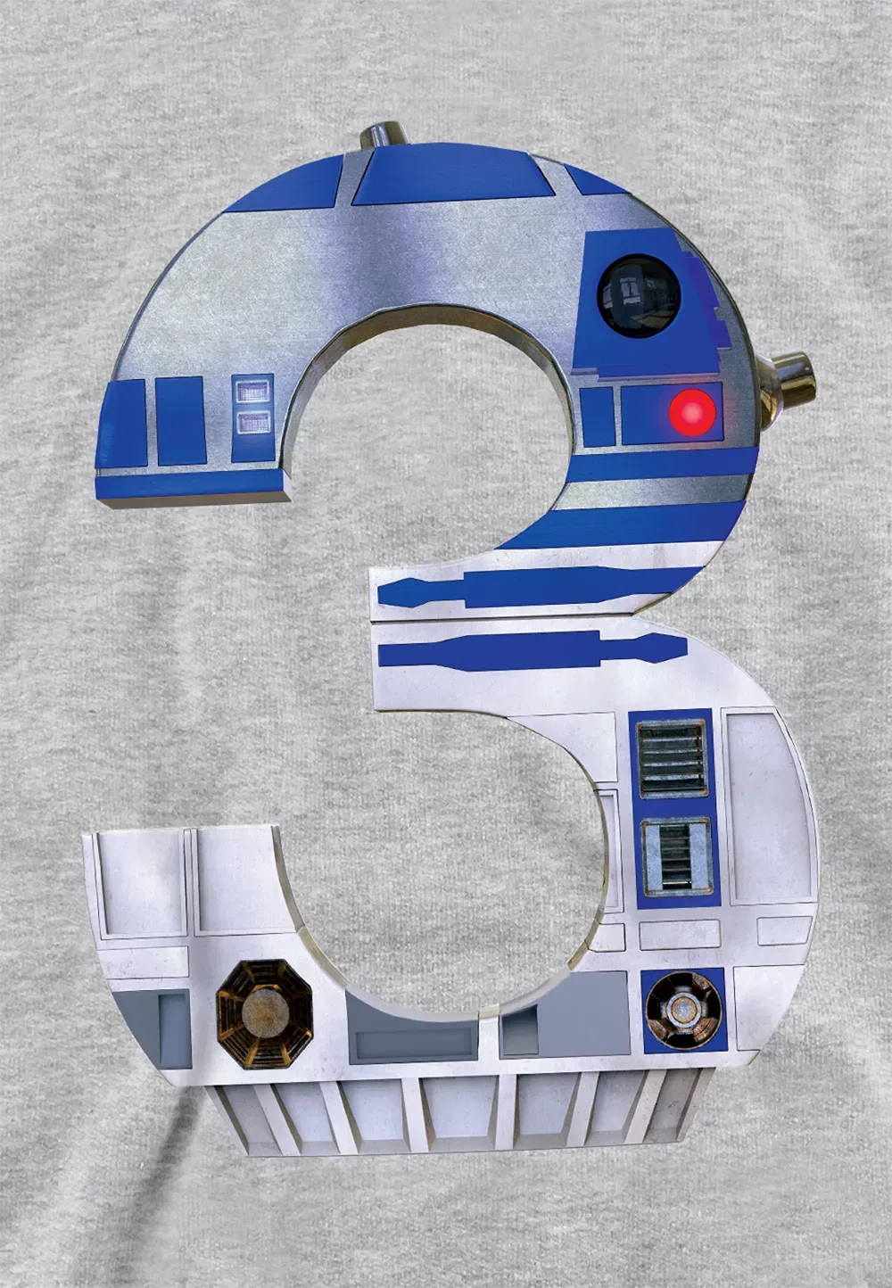 Детская худи Star Wars R2D2, Disney, серый — фото 2