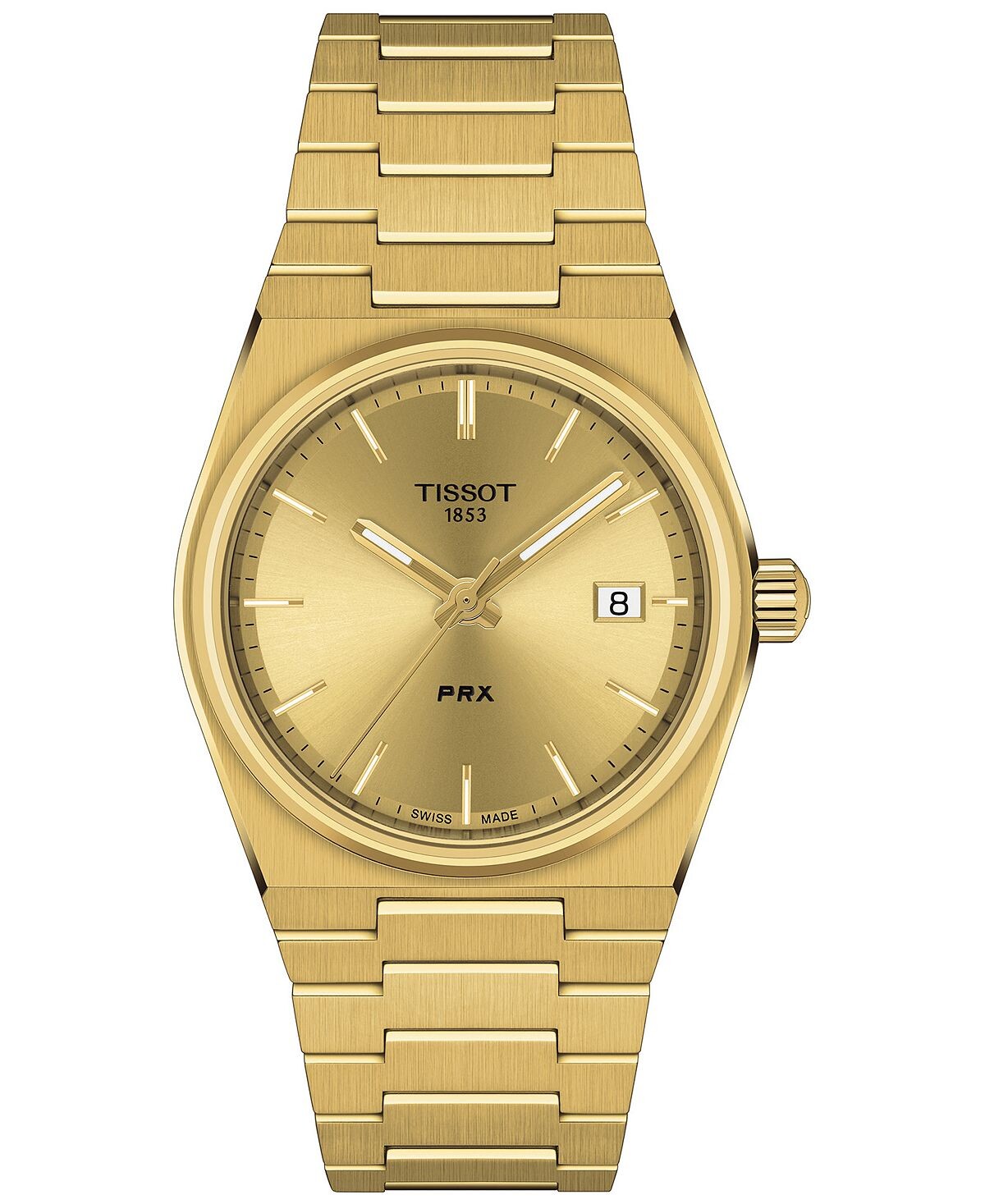 

Часы-унисекс PRX с золотистым браслетом из нержавеющей стали, 35 мм Tissot