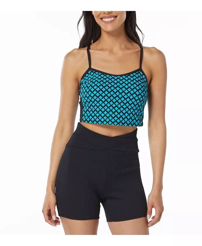 

Женский укороченный топ Plateau Racerback с окантовкой Beach House Sport, черный