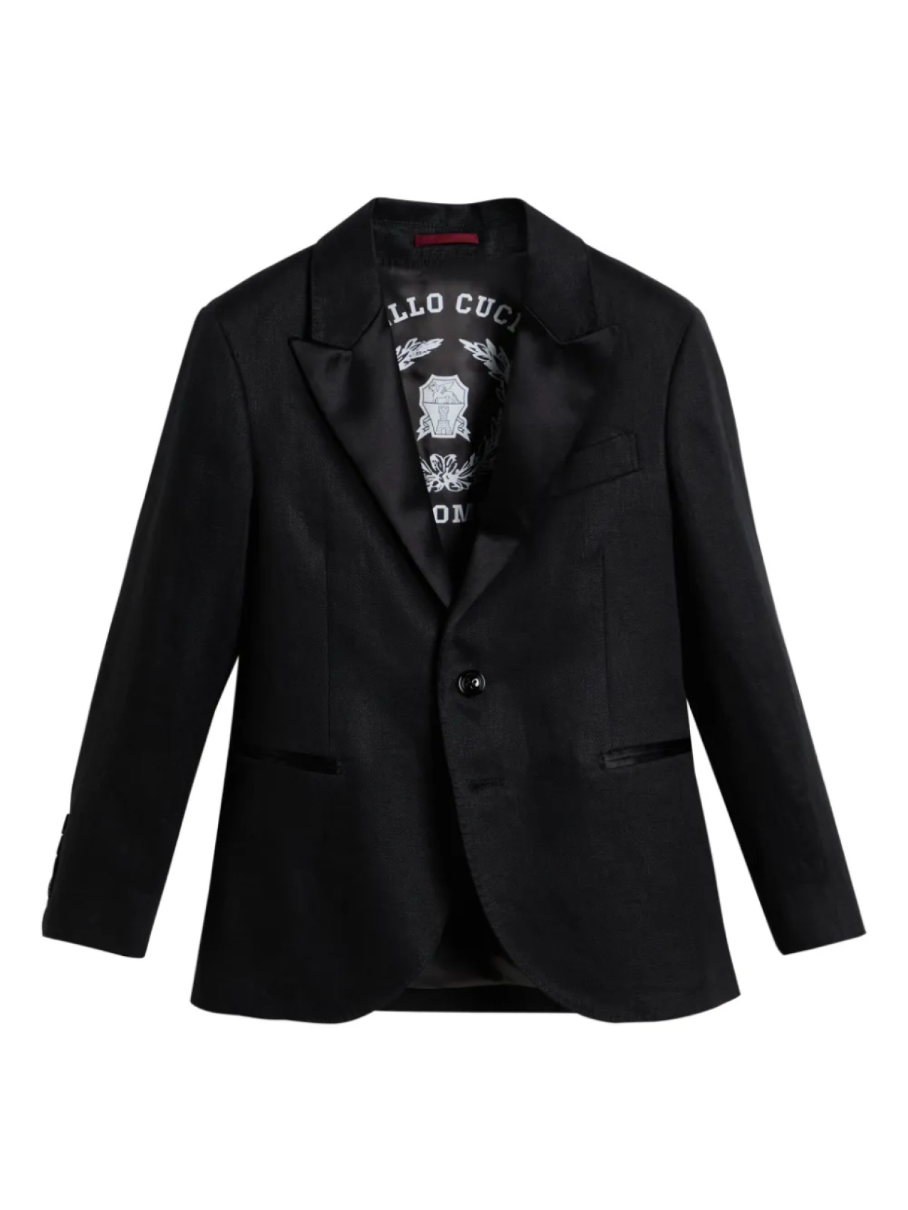 

Brunello Cucinelli Kids льняной пиджак, черный