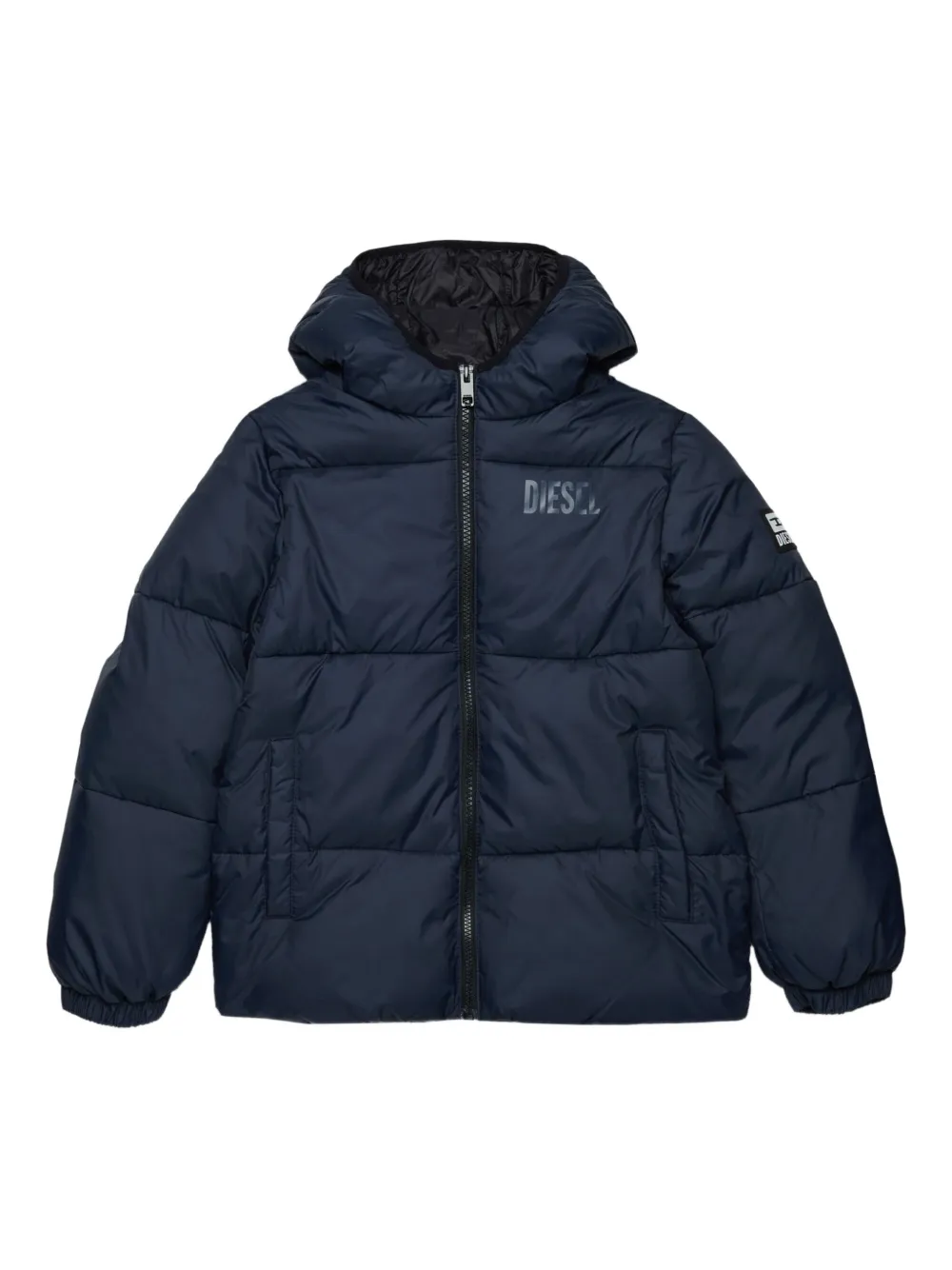 

Пуховик с капюшоном Diesel Kids, синий