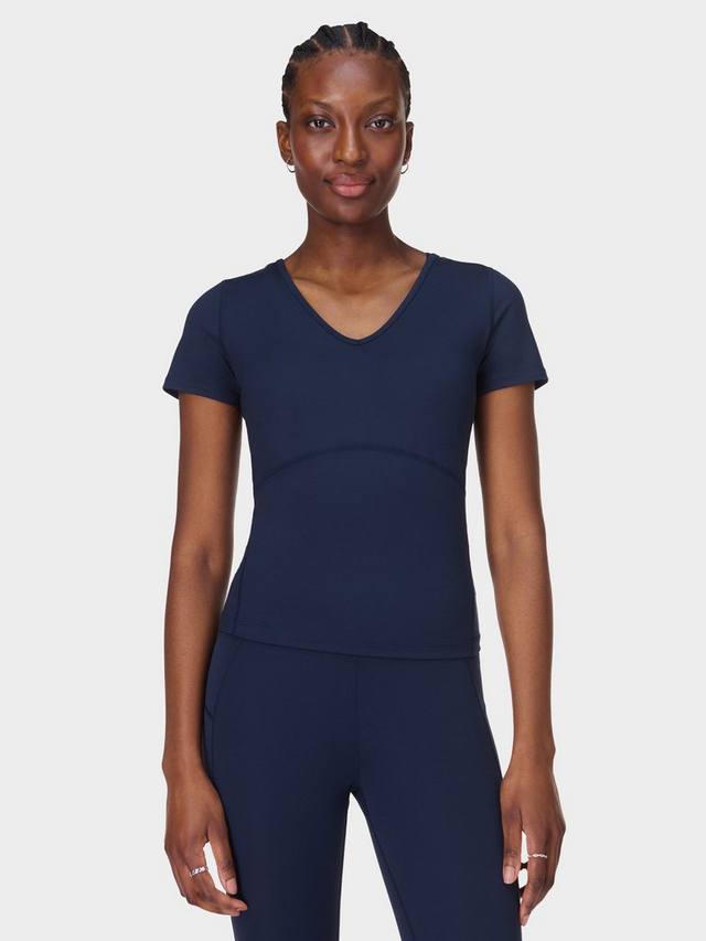 

Футболка Gaia с V-образным вырезом Sweaty Betty, Navy Blue