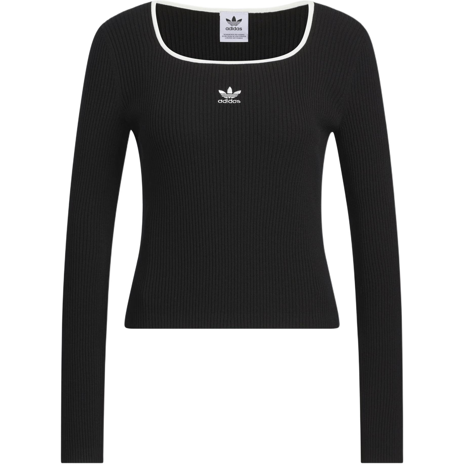 Adidas Originals Adicolor FW24 Вязаный свитер женский Black — фото 3