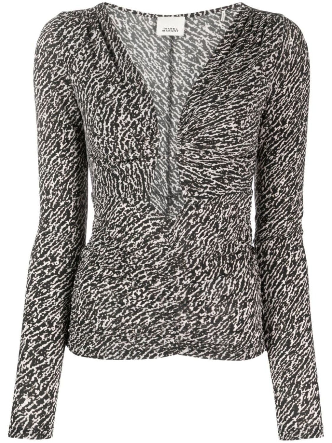 

ISABEL MARANT топ Laura с абстрактным принтом и вырезом, черный