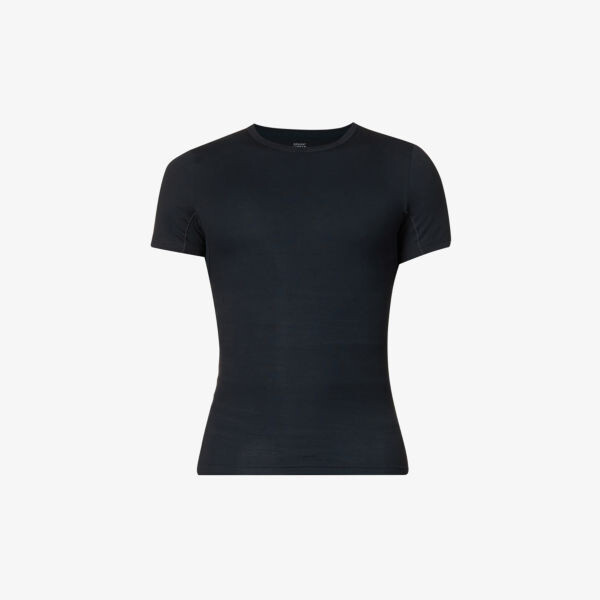 

Облегающая футболка из эластичного хлопка Sculpt с круглым вырезом Spanx, черный