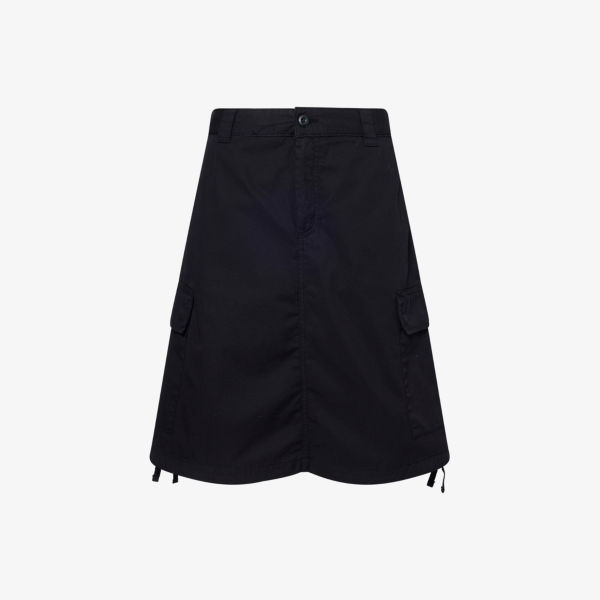 

Юбка мини из хлопкового твила W' Kingston с накладным карманом Carhartt Wip, черный
