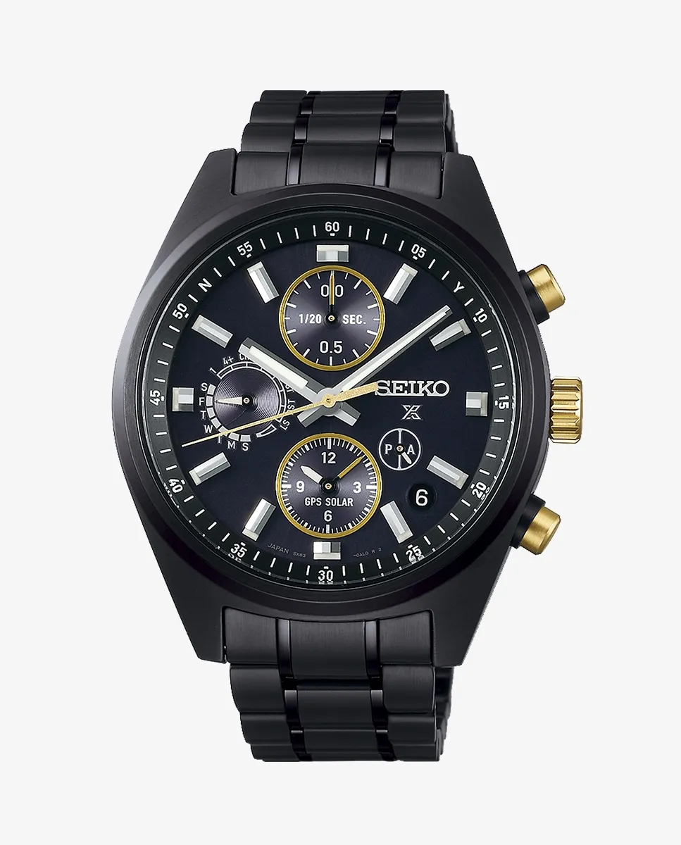 

Мужские часы Prospex SSH169J1 из стали с черным ремешком Seiko, серебряный