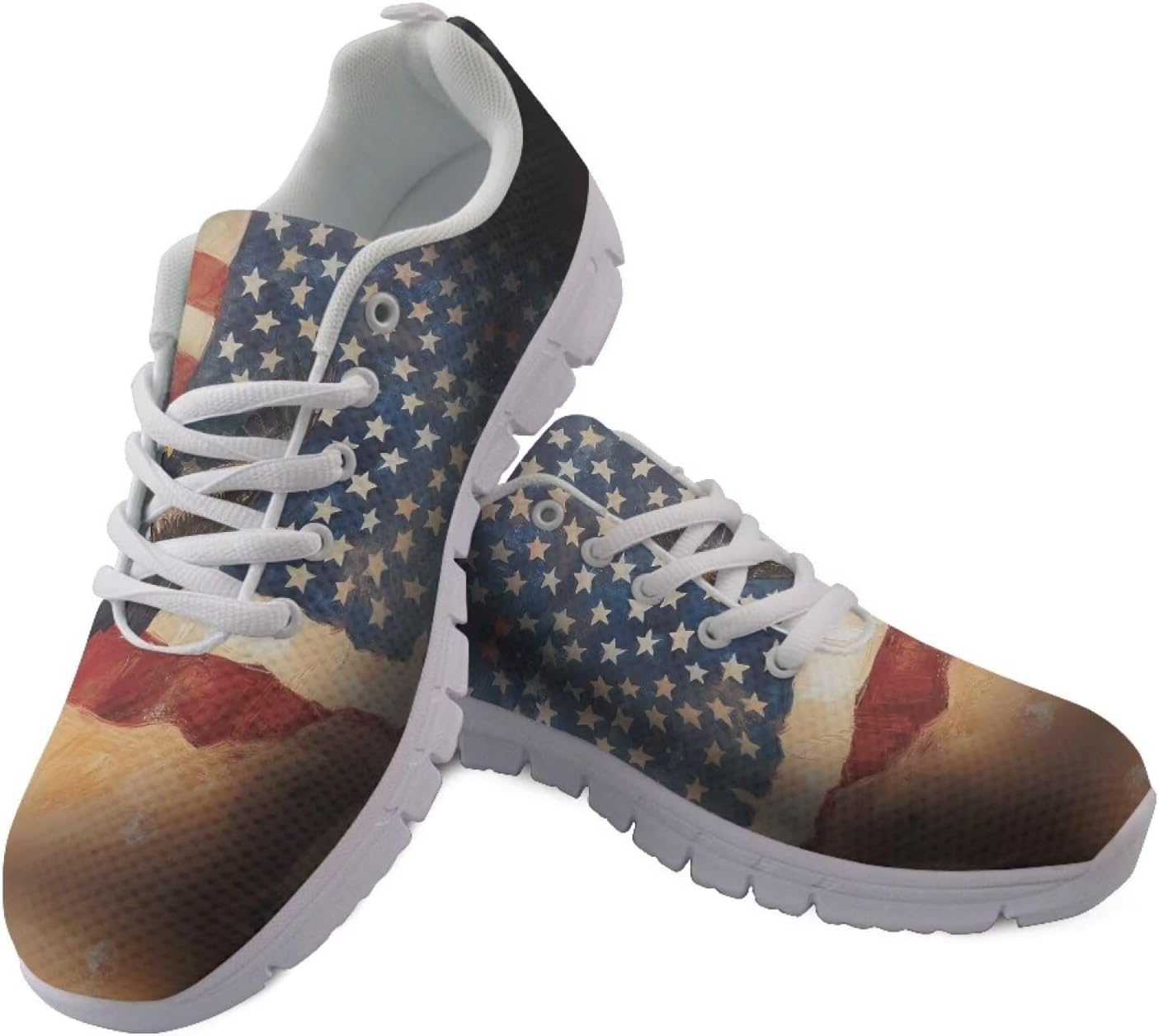 

Кроссовки с американским флагом для женщин, беговые и теннисные обувь, легкие спортивные кроссовки для тренировок и пробежек, кроссовки на 4 июля Getelinseng