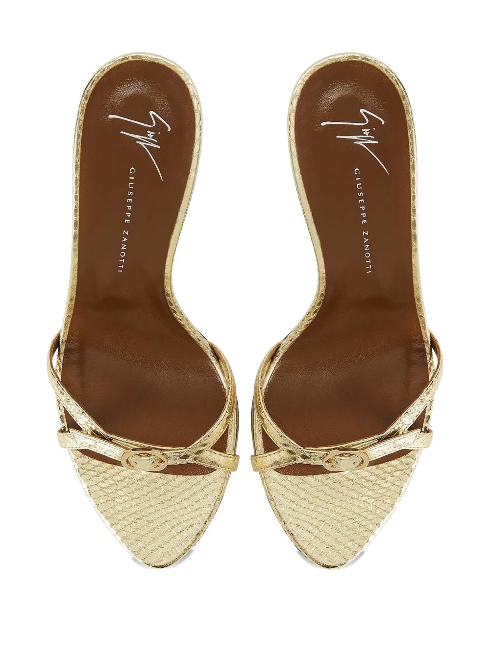 Босоножки Ophelia Buckle 90 Giuseppe Zanotti, золотистый — фото 4