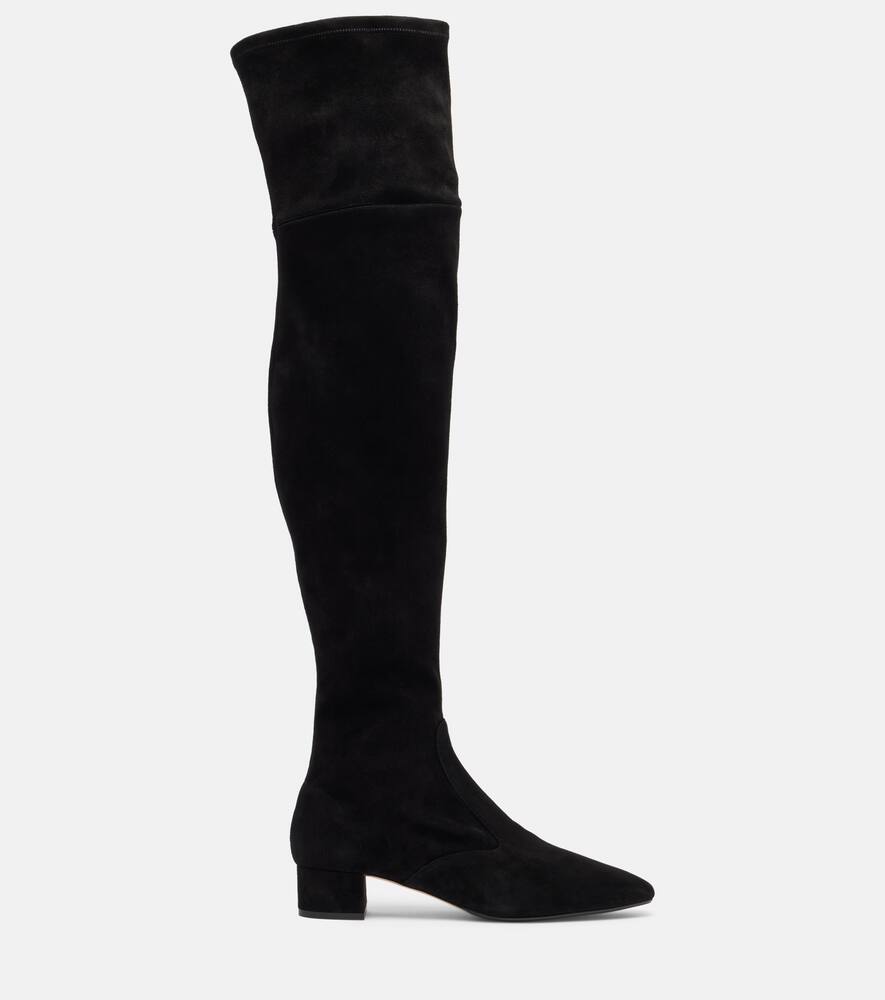 Ботильоны Remi 35 из замши до колена Aquazzura, Black — фото 4