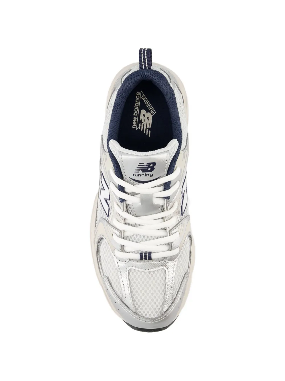 Кроссовки 530 с кружевным декором в стиле для бега New Balance Kids, серебряный — фото 3