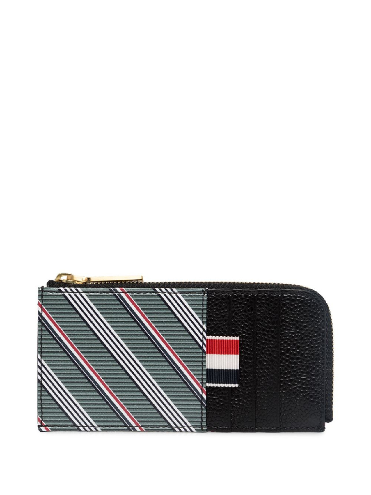 

Кошелек в полоску на молнии Thom Browne, серый