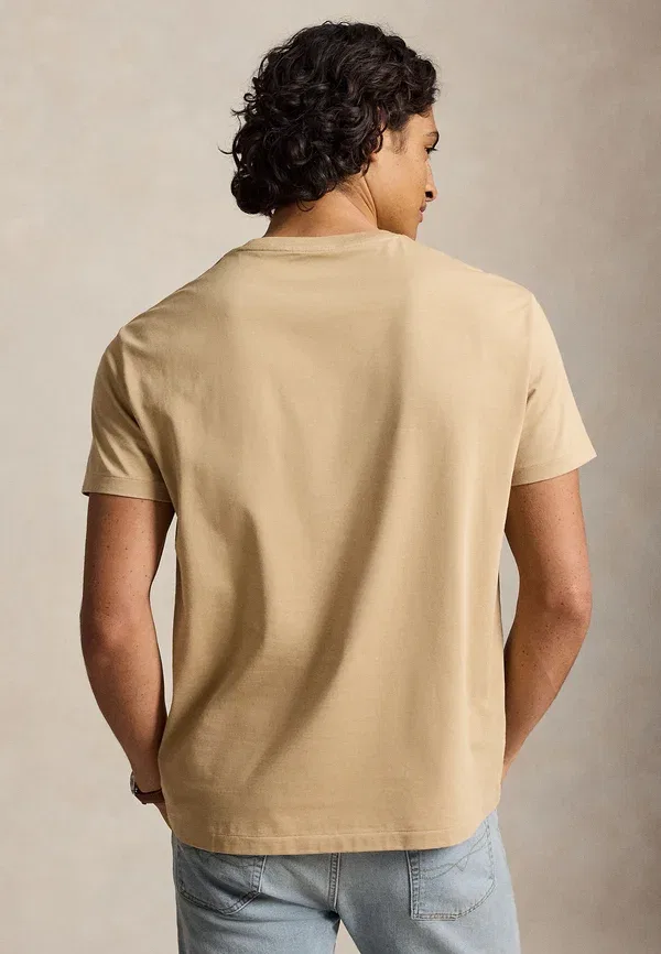Футболка Polo Ralph Lauren Custom Slim Fit Jersey Crewneck, цвет винтажный хаки — фото 3