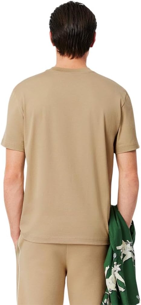 Футболка мужская Lacoste Classic Fit с принтом, коричневый — фото 3