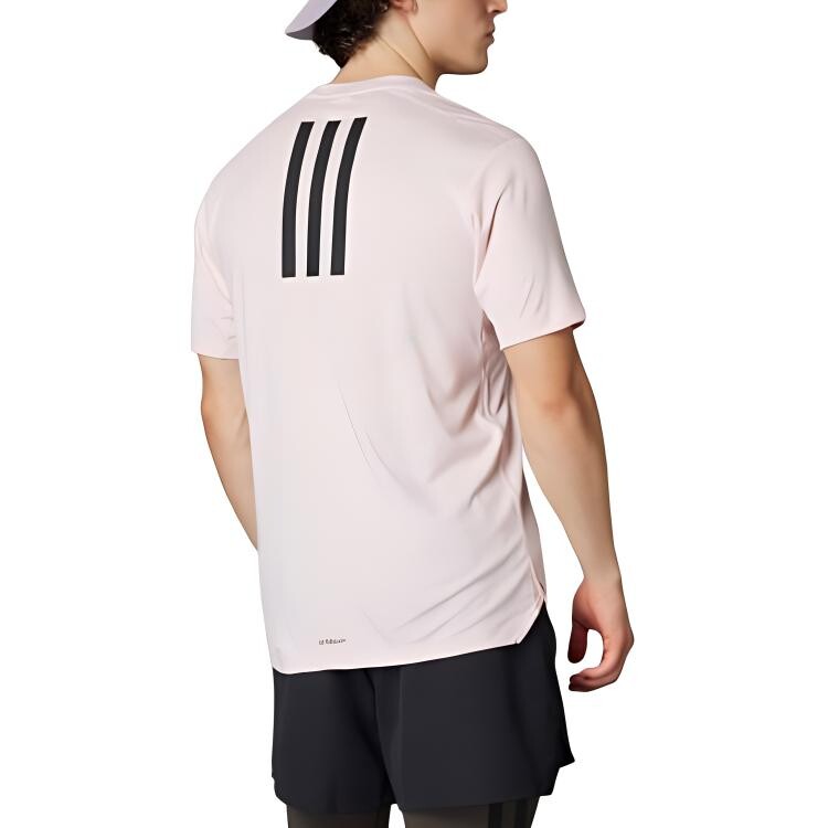 Футболка мужская песочно-розовая / черная Adidas, черный — фото 3