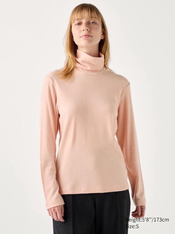 

Водолазка из флиса heattech Uniqlo, розовый
