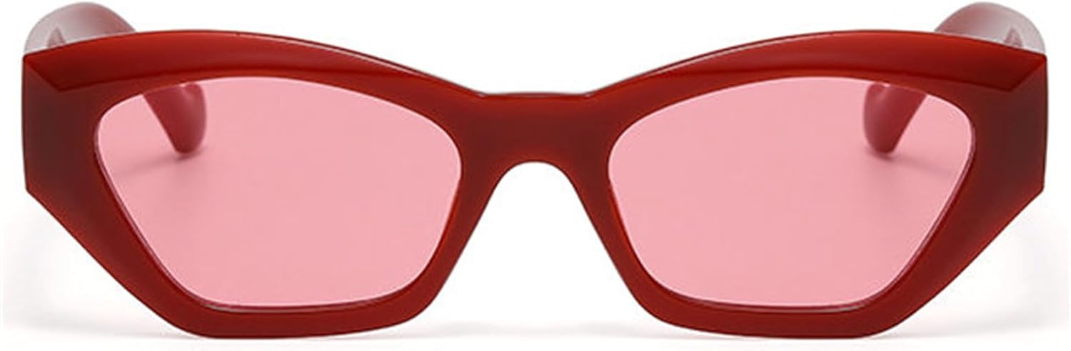 

Солнцезащитные очки COTIA в стиле ретро «кошачий глаз» для женщин и мужчин, модные, с неровными многоугольными линзами, с оригинальным дизайном, популярные в путешествиях, Red