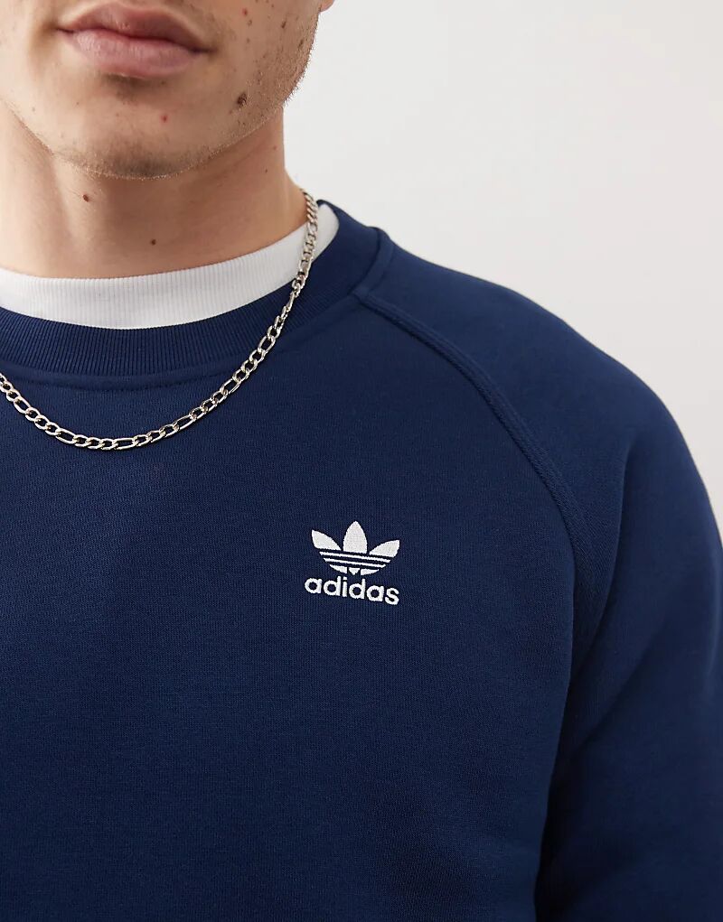 Толстовка Trefoil Essentials темно-синего цвета adidas Originals — фото 4