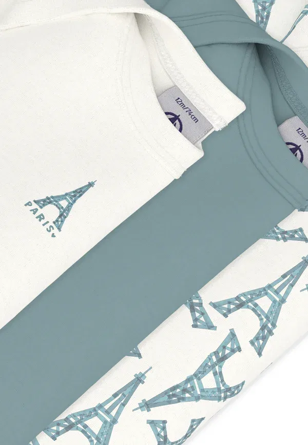 Комплект из 3 боди Petit Bateau, серый — фото 3