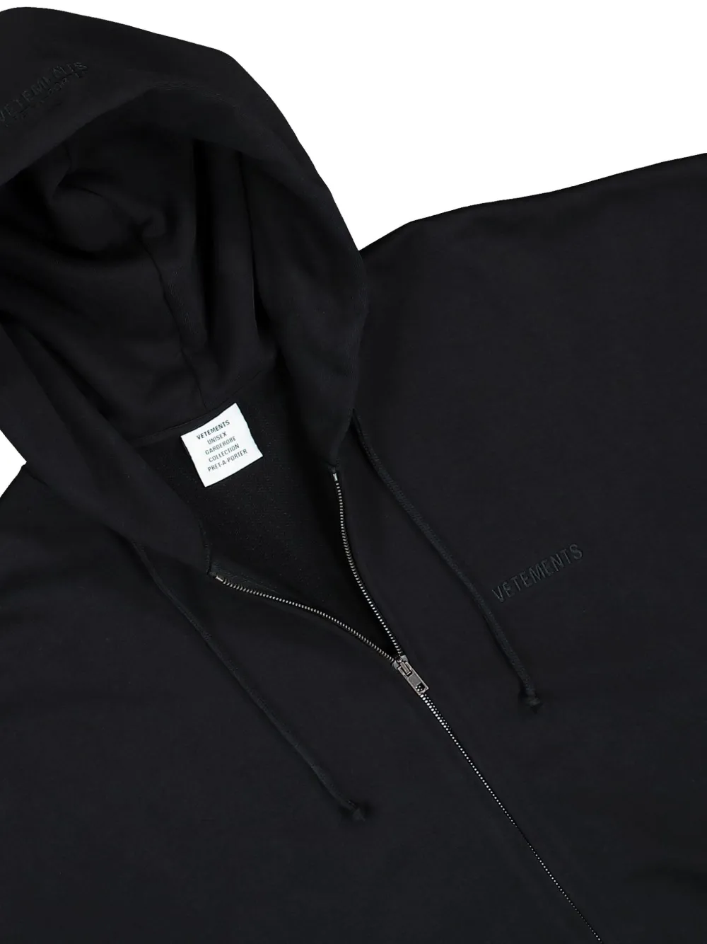 Толстовка с логотипом на молнии VETEMENTS, черный — фото 3