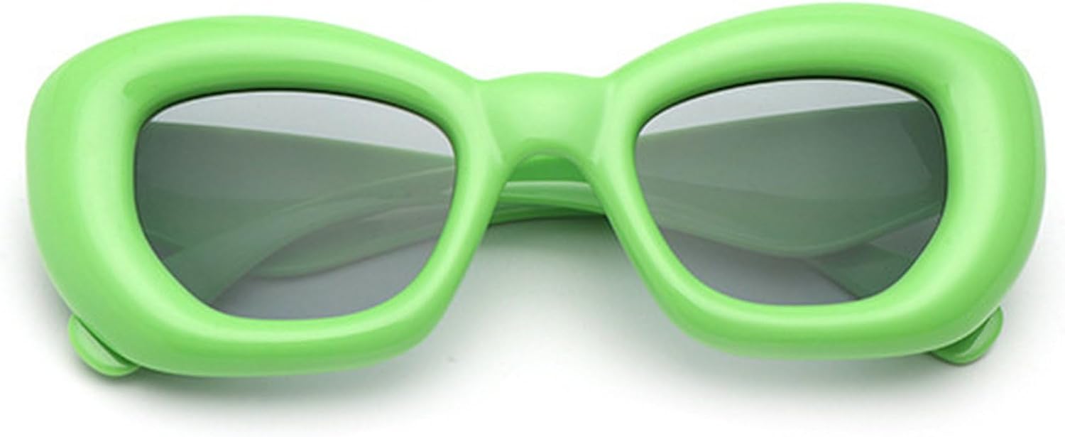 

Сексуальные надувные солнцезащитные очки «кошачий глаз» для женщин, 2023 год, роскошные винтажные панк-очки, квадратные серебристые очки, защита от УФ-излучения UV400 mincl, Green