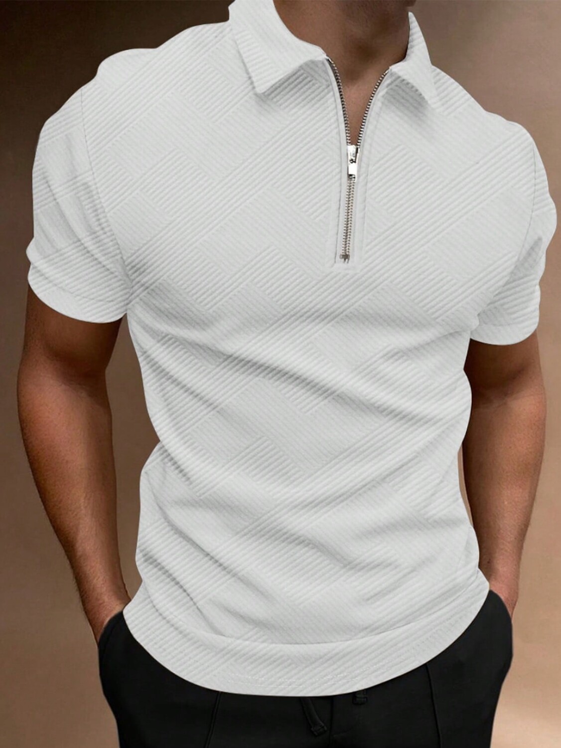 

Рубашка-поло мужская Manfinity Homme с коротким рукавом, белый