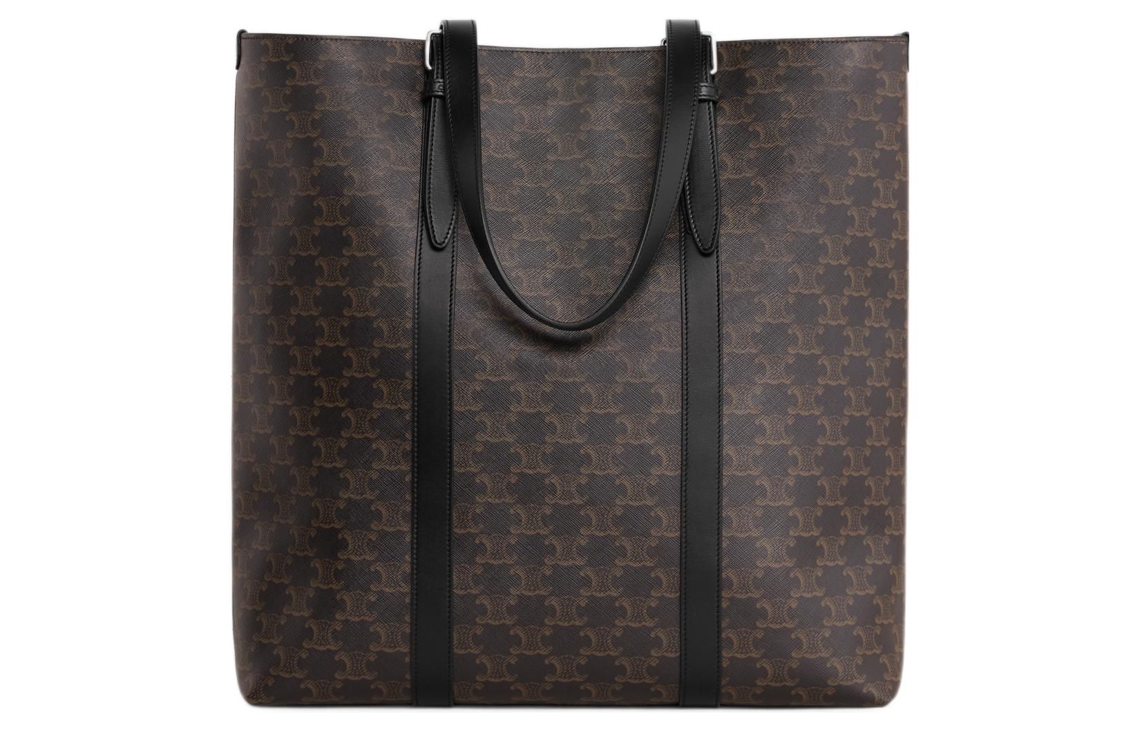 

CELINE Сумка шоппер из коровьей кожи с кожаной окантовкой мужская черная