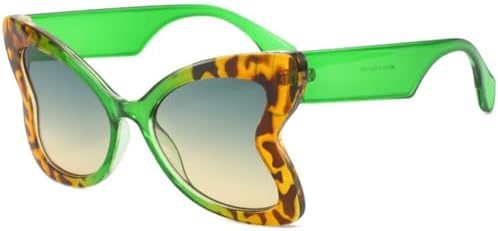 

Новые модные солнцезащитные очки большого размера для женщин, уникальные, с градиентным переходом цвета, защита от УФ-излучения UV400, солнцезащитные очки для мужчин MTZJH, Green Yellow