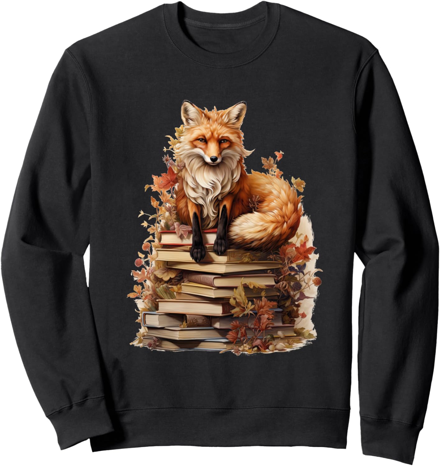 

Толстовка в стиле коттеджкор с цветочным рисунком, лисой и милым гобликом Cottagecore Goblincore And Fairycore Stuff, черный