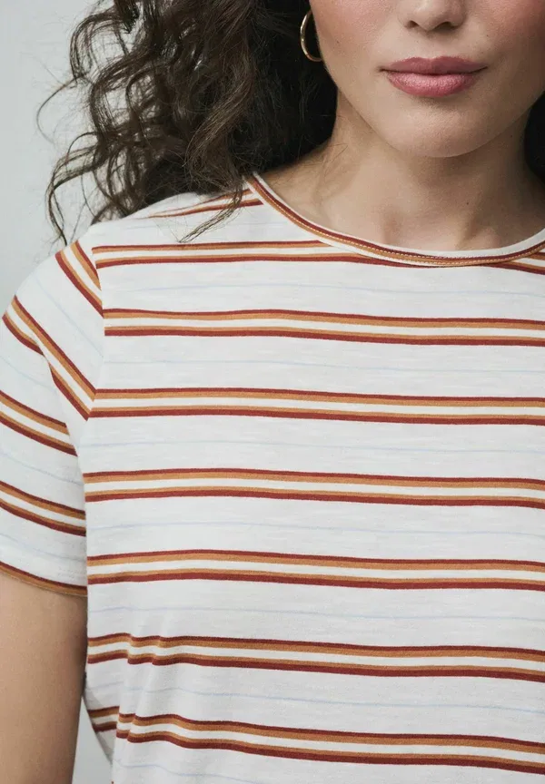 Футболка Next, Regular fit short sleeve crew neck t-shirt, оранжевая полоска — фото 2