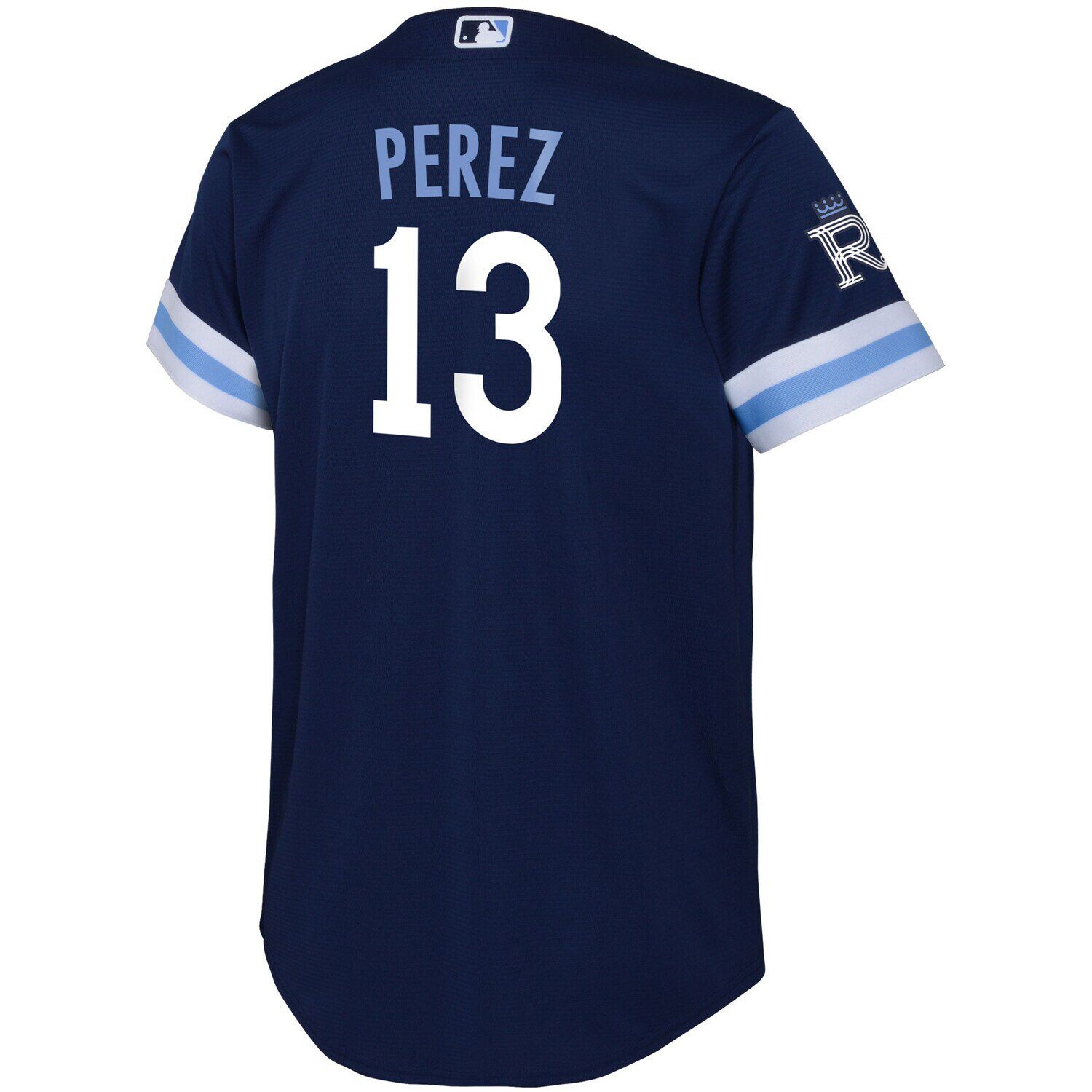 Джерси Nike Salvador Perez Navy Kansas City Royals 2022 City Connect Replica Player для малышей Nike — фото 3