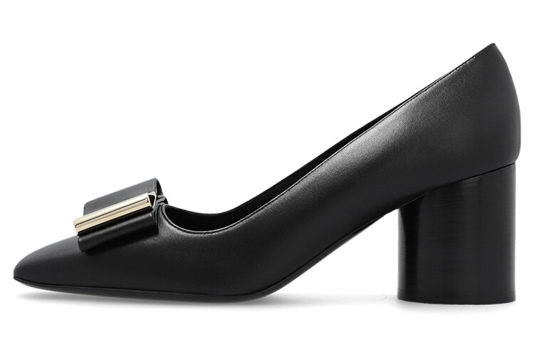 Туфли-лодочки из кожи с двойным бантом 60 мм Ferragamo