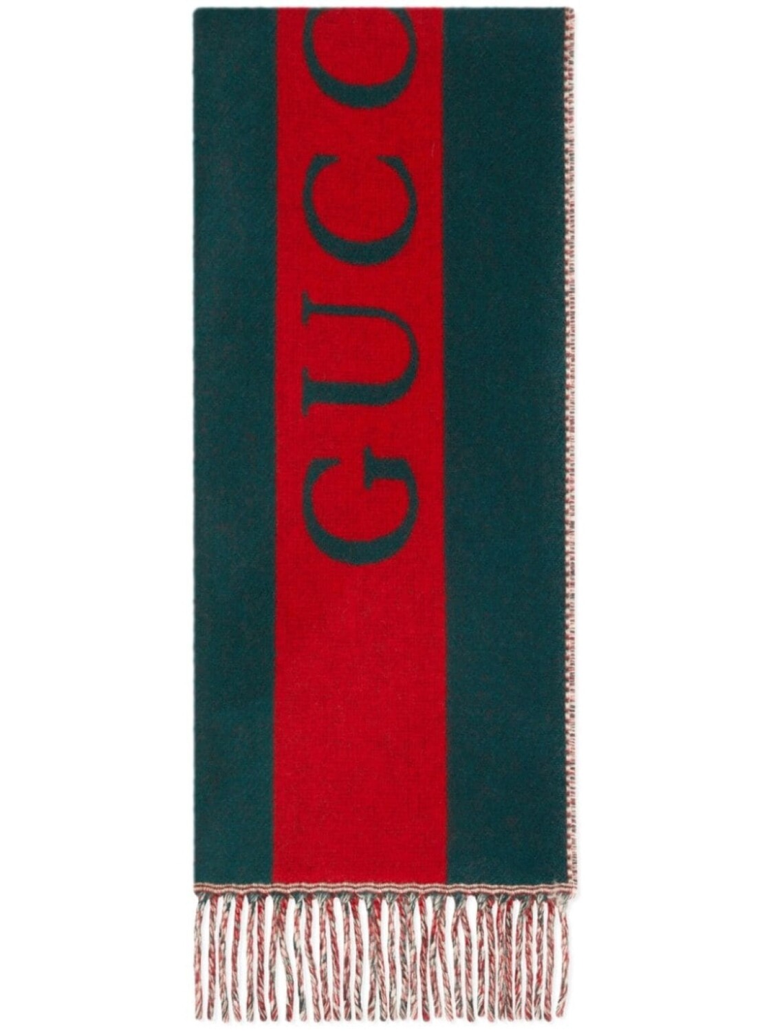 

Gucci шерстяной шарф с отделкой Web, зеленый