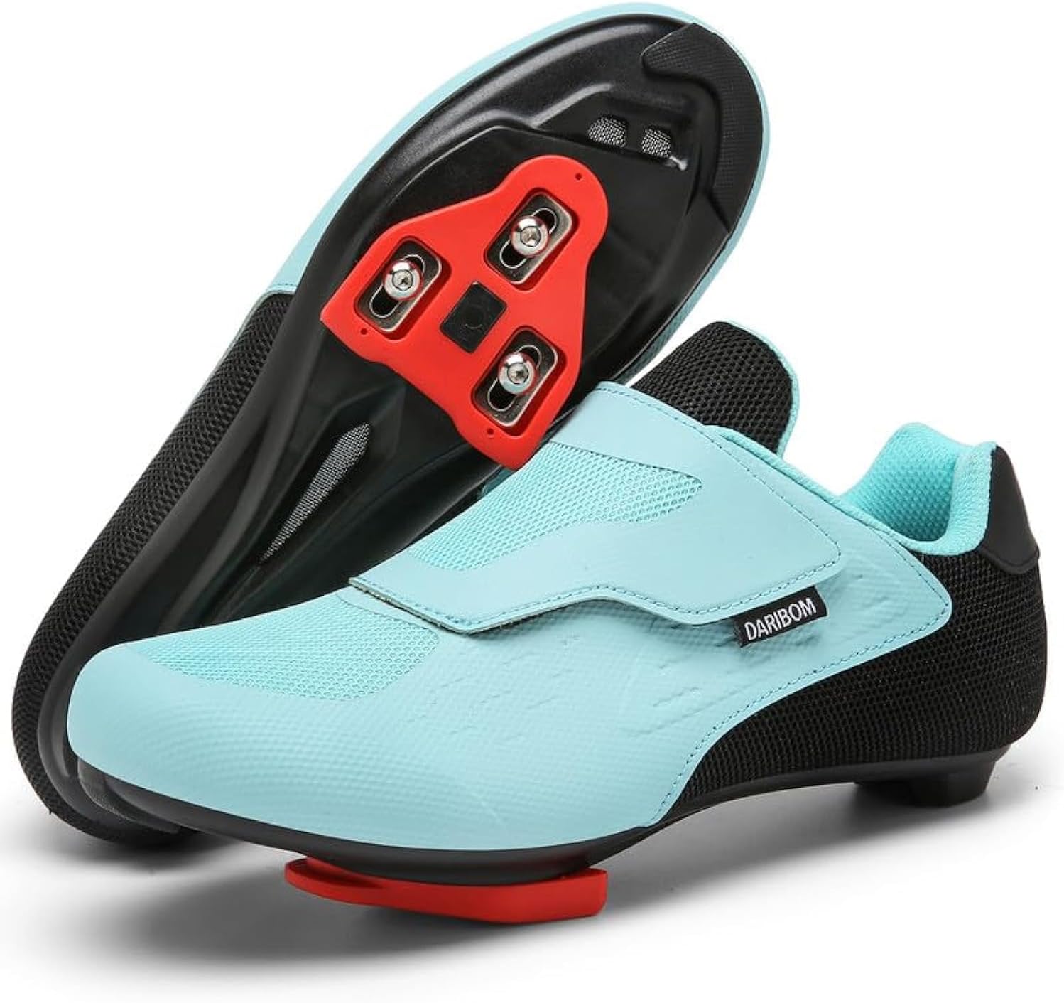 

Женские велосипедные туфли, совместимые с велотренажером Peloton, для езды по шоссе, с предустановленными контактными шипами Delta для уличных педалей Daribom, светло-голубой
