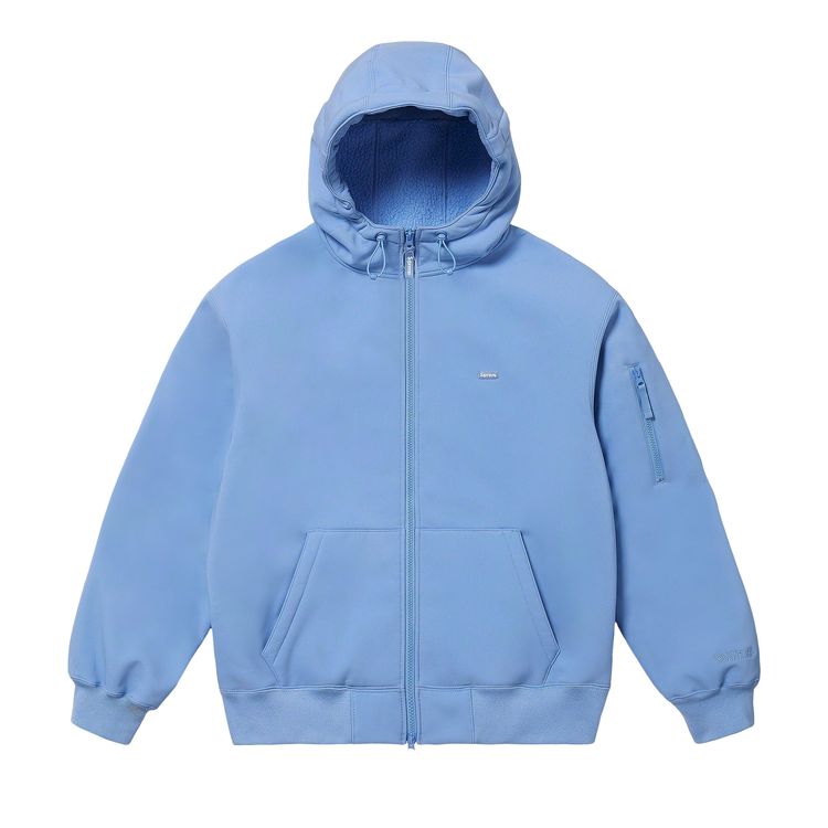 

Толстовка Supreme WINDSTOPPER Zip Up Hooded Sweatshirt 'Light Blue', синий