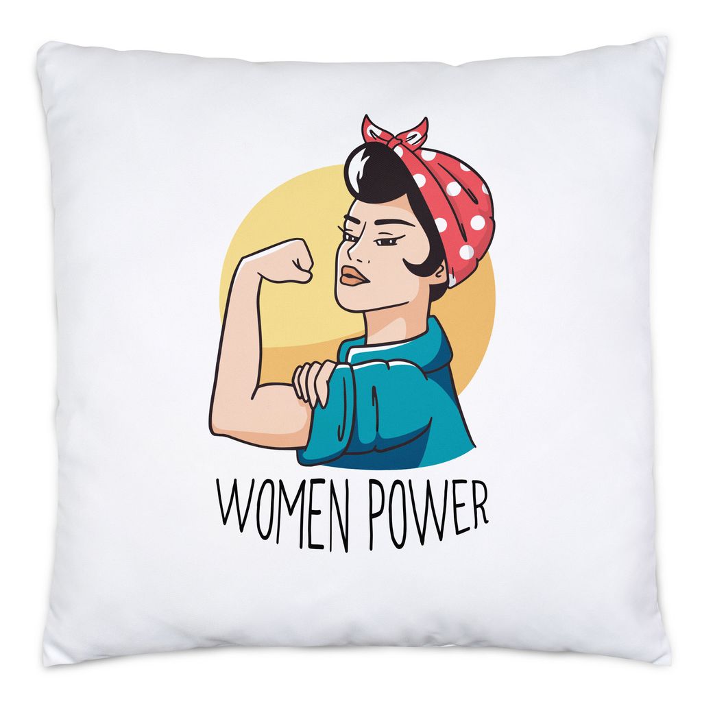 

Подушка с наполнителем, мотив Women Power, подарок для супергероинь Women Power, женский день, феминизм Hey!Print