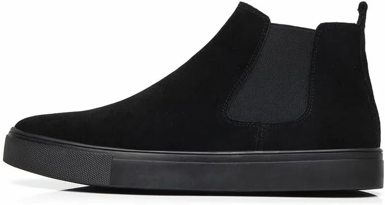 Мужские кожаные ботинки MANLADUO Chelsea в британском стиле, Sc Black — фото 2