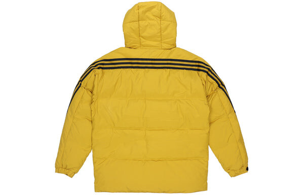 Пуховик adidas 3st Puffy Dwn J Casual Sports Stay Warm hooded down Jacket Yellow, желтый — фото 2