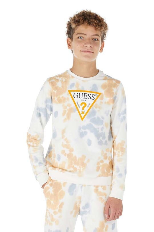 

Детская хлопковая толстовка Guess, бежевый
