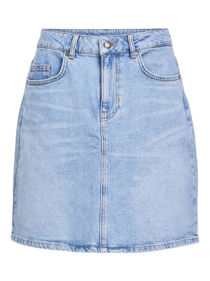 

Юбка до колена Object, цвет light blue denim