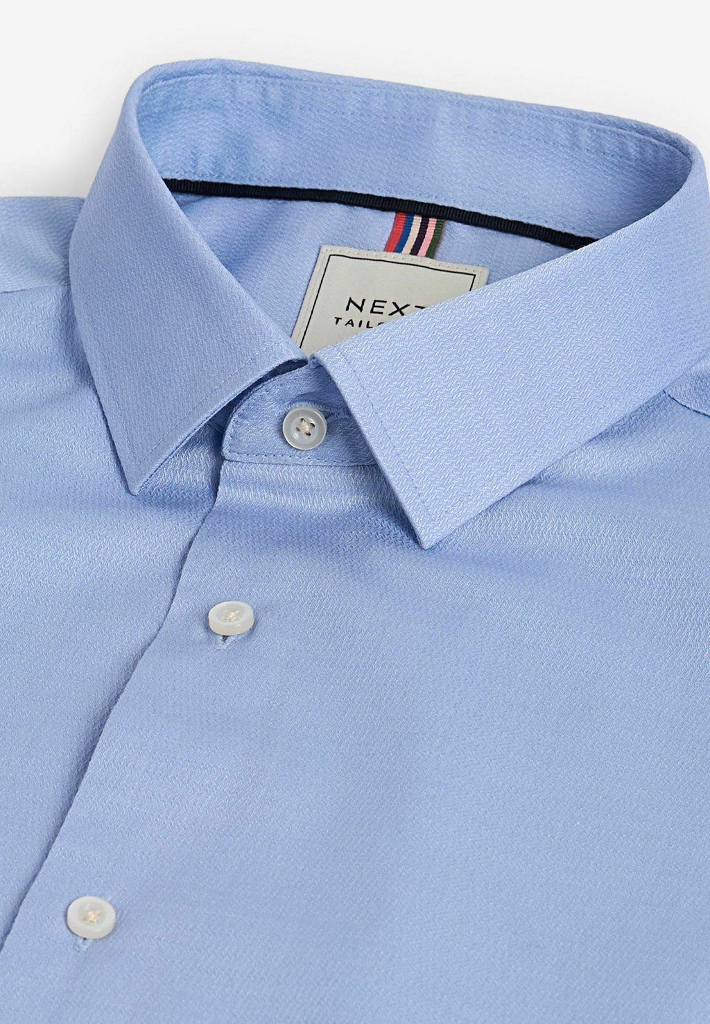 Комплект рубашек Next Regular Fit Easy Care Textured Single Cuff, 3 предмета, белый/синий/розовый — фото 2